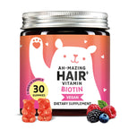 Bears with Benefits Biotin 5,000 mcg Hair Growth Gummies | Complete beauty formula with Vitamins C & E, Zinc and Iodine to support healthy hair, glowing skin and stronger nails.