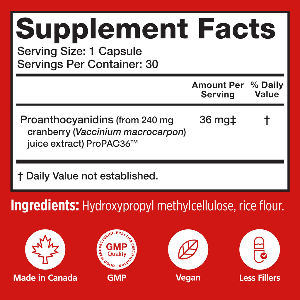 Szio+ Utiva Cranberry PACs 36 mg, Daily UTI Support for Women, 30 Capsules | Doctor-recommended UTI prevention with clinically studied cranberry extract for bladder health