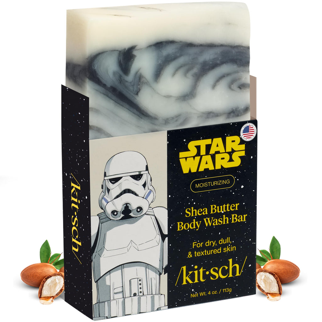Buy now Kitsch Shea Butter Exfoliating Body Wash x Star Wars Stormtrooper Design â€“ Moisturizing Bar Soap & Gentle Soap Bar â€“ Hydrates, Softens & Soothes Skin â€“ Paraben, Silicone & Sulfate-Free - 4 oz at indiglob india
