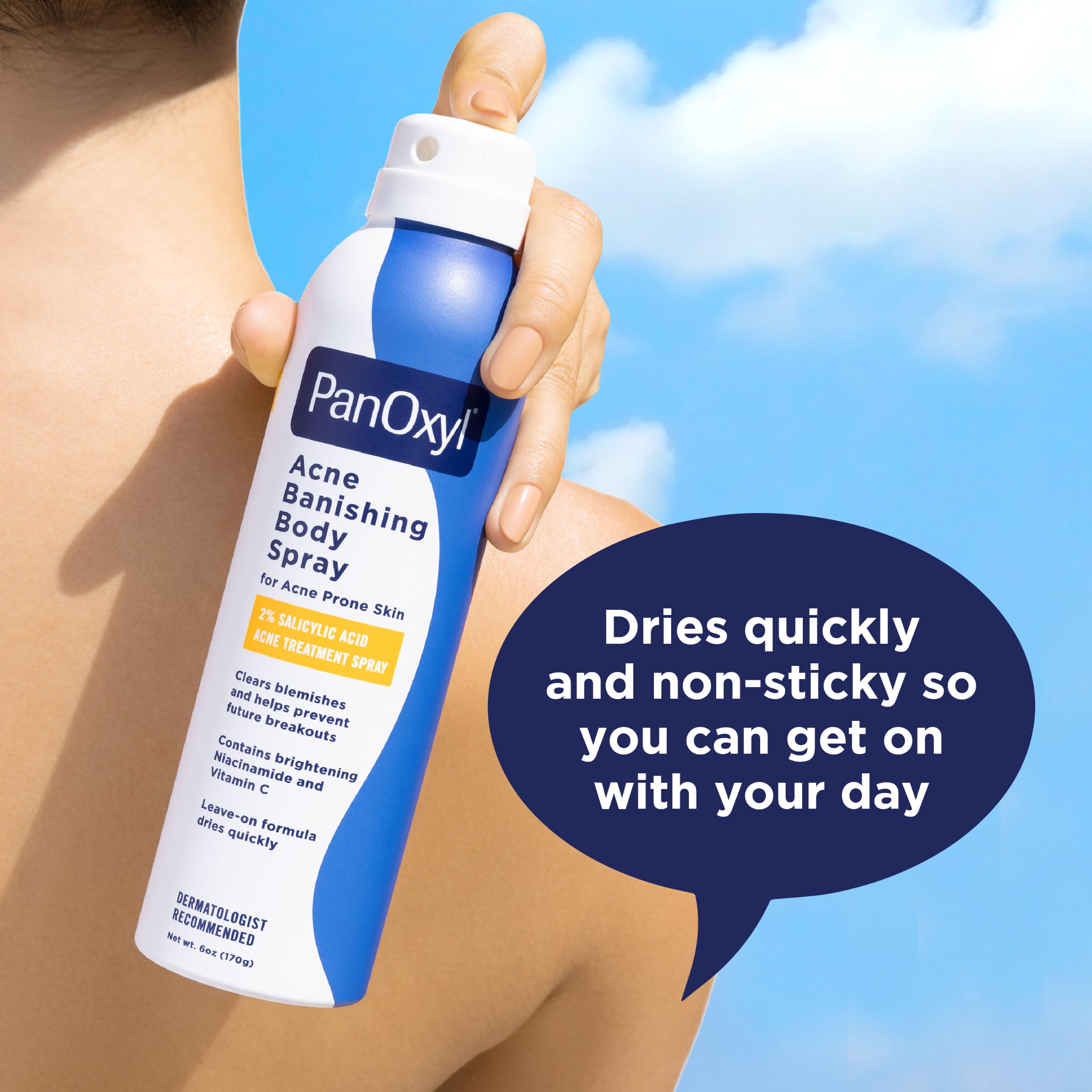 PanOxyl Acne Banishing Body Spray, 2% Salicylic Acid, For Body, 6 oz