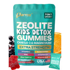Zeolite Kids Detox Gummies, 9-in-1 Sugar-Free, Mixed Berry, 2 Pack | Extra Strength with Zeolite, Omega-3, Magnesium, Elderberry, Vitamin C, Milk Thistle, Vitamin D3, Zinc, B12
