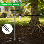 Caulimo Deep Root Watering Tool for Trees, Tree Watering Spike with Fertilizer Bottle, Stainless Steel Root Feeder for Garden, Orchard & Shrubs, Tree Irrigation System with Brass Valve, T-Handle