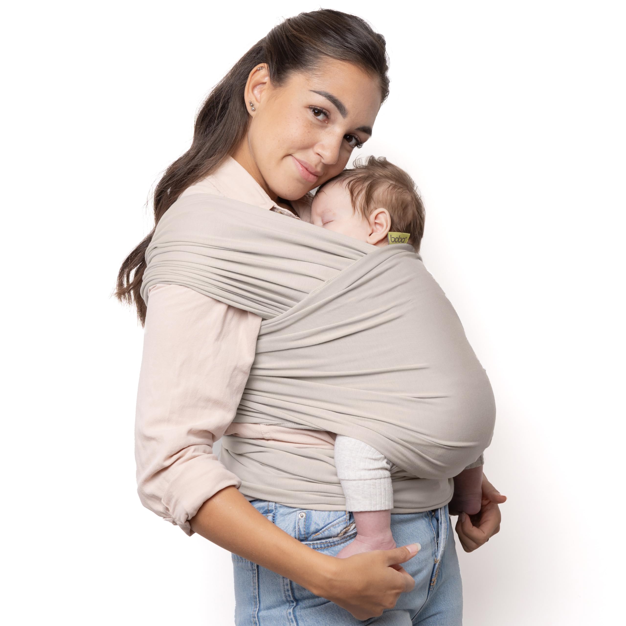 Buy now Boba Baby Wrap Carrier – Original Baby Sling Carrier for Newborns (7–35 lbs), Soft, Secure, Hands-Free & Ergonomic, Ideal for Comfortable Bonding, New Parents (Grey) Cotton Beige at indiglob india