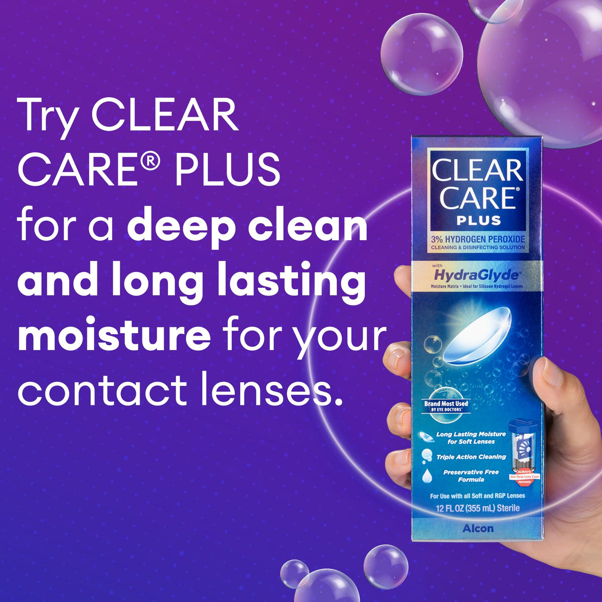 CLEAR CARE Plus Cleaning & Disinfecting Contact Lens Solution, 12 Oz 1 Pack
