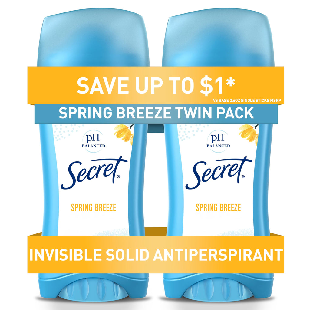 Secret Anti-Perspirant Deodorant Invisible Solid Powder Fresh Twin Pack 5.20 oz
