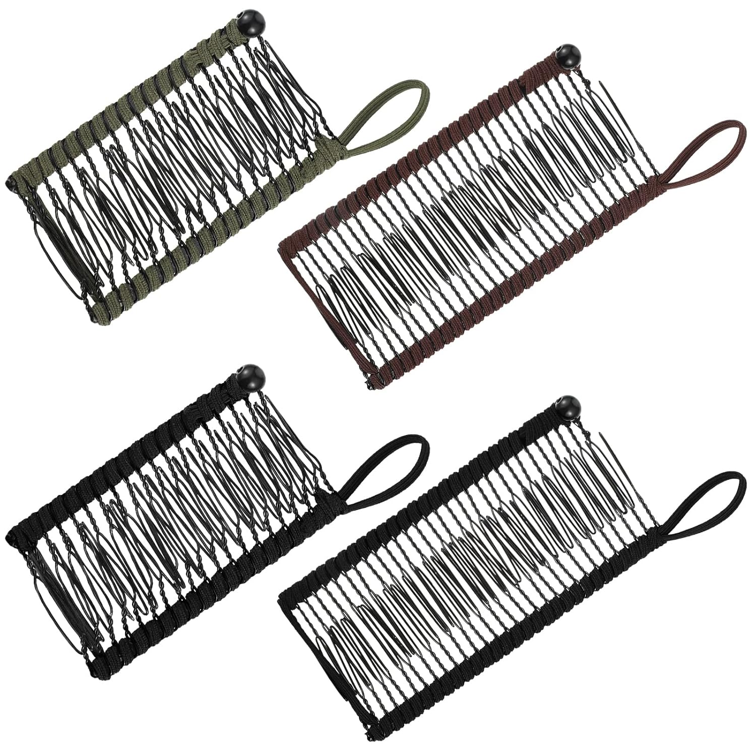 Buy now WILLBOND 4 Pcs Banana Hair Clips for Women Large Small Comb Vintage Clincher Banana Grip Clip Styling Accessories Gift for Curly Thick Thin Wavy Hair Ponytail Wedding(Black) Army Green, Black, Khaki at indiglob india