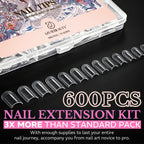 Discover 600 pcs of medium almond soft gel nail tips in a convenient kit. Order online now for premium nail extensions!