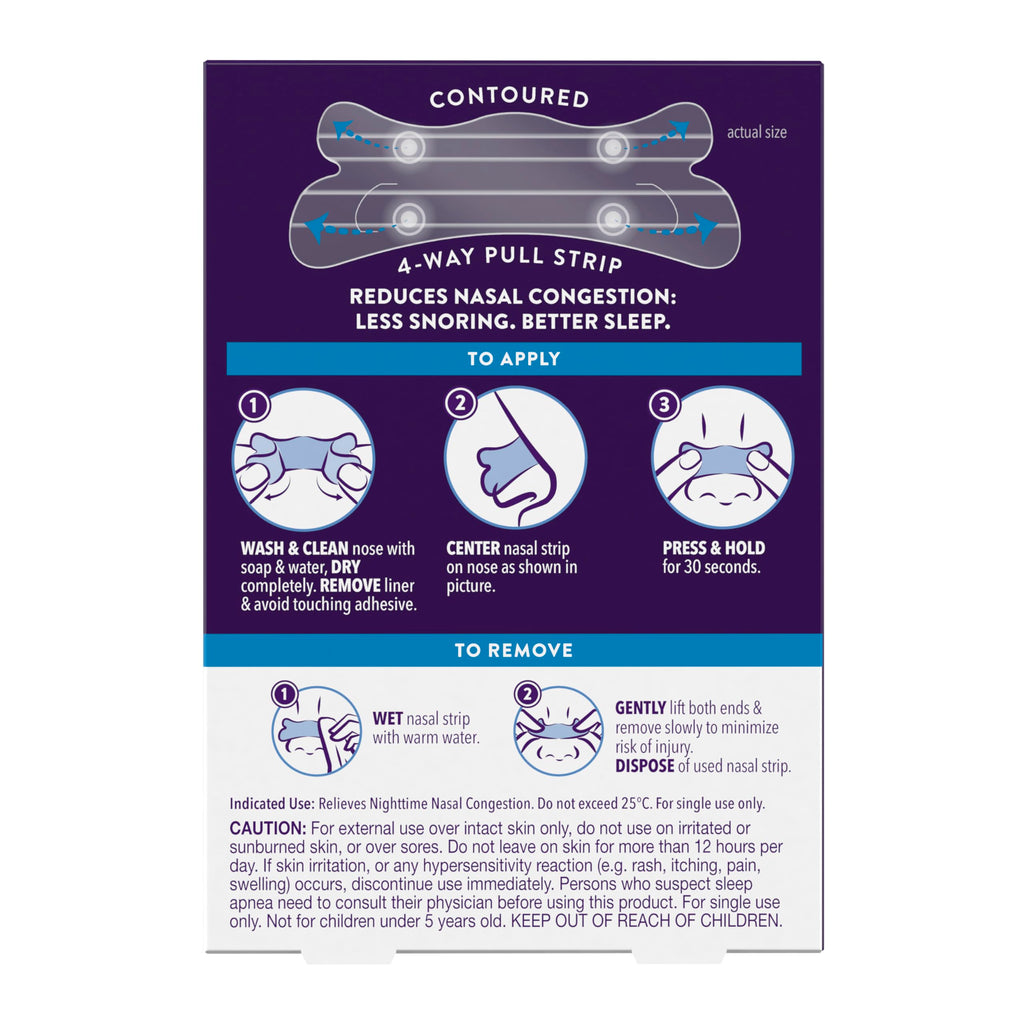 ZzzQuil Sleep Nasal Strips, Clear Nasal Strips, Snoring Relief from Nasal Congestion, Works Instantly, Reduces Nasal Congestion for Less Snoring and Better Sleep, Drug Free, 52 Nasal Strips
