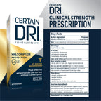 Certain Dri Prescription Strength Clinical Antiperspirant Roll-On, 1.2 oz | 72-Hour Sweat & Odor Protection for Excessive Sweating & Hyperhidrosis, 15% Aluminum Chloride, Fragrance-Free