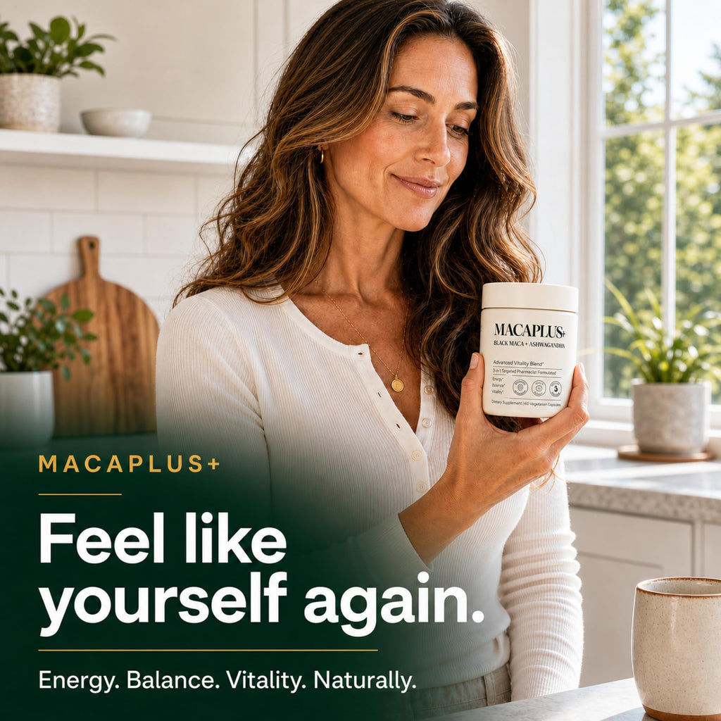 Organic Black Maca Root, 40:1 Extract, Ashwagandha & Fenugreek, 60ct | Energy, Stamina, Mood & Healthy Testosterone Support: Peruvian 3-in-1 Adaptogen Formula