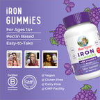 MaryRuth's Iron Gummies for 14+ with Vitamin C for Absorption | Sugar Free | Gummy Iron Supplement + VIT C | Energy Metabolism | Cellular Health | Immune Support | Vegan | Non-GMO | 60 Count | Sugar Free, Vegan, Cellular Health