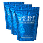 Ancient Minerals Magnesium Bath Flakes, Epsom Salt Alternative, 1.65lb | Pure Zechstein magnesium chloride flakes for soaking & whole-body replenishment. 1.65 lb resealable bag.