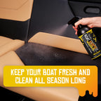 Boat Juice Mildew Stain Remover & Restorer Boat Cleaner | Marine-Grade Boat Mold & Mildew Remover for Vinyl Seats, Upholstery, Cushions & Interior | Fast-Acting, Mango Tango Scent | Made in USA (32oz)