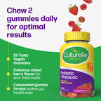 Daily Probiotic Gummies for Women & Men, Berry Flavor, 52 Count, Naturally-Sourced Daily Probiotic + Prebiotic