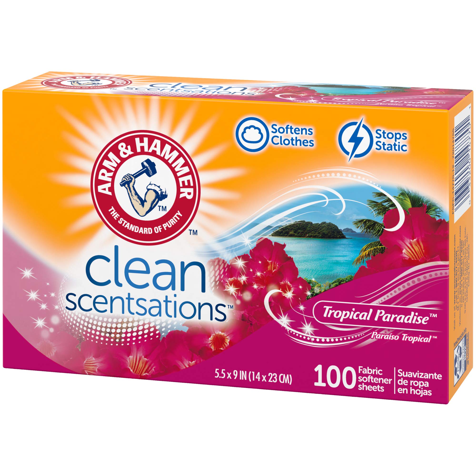 Buy now ARM & HAMMER Fabric Softener Sheets, Tropical Paradise, 100 ct at indiglob india