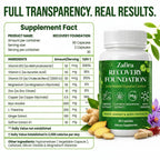 Zafira Organics Recovery Foundation Capsules – Mental Clarity, Hair & Mood Support, Natural Herbal Formula with Saffron Extract, Ginger Extract, L-Theanine, Myo-Inositol, Non-GMO, 60 Capsules