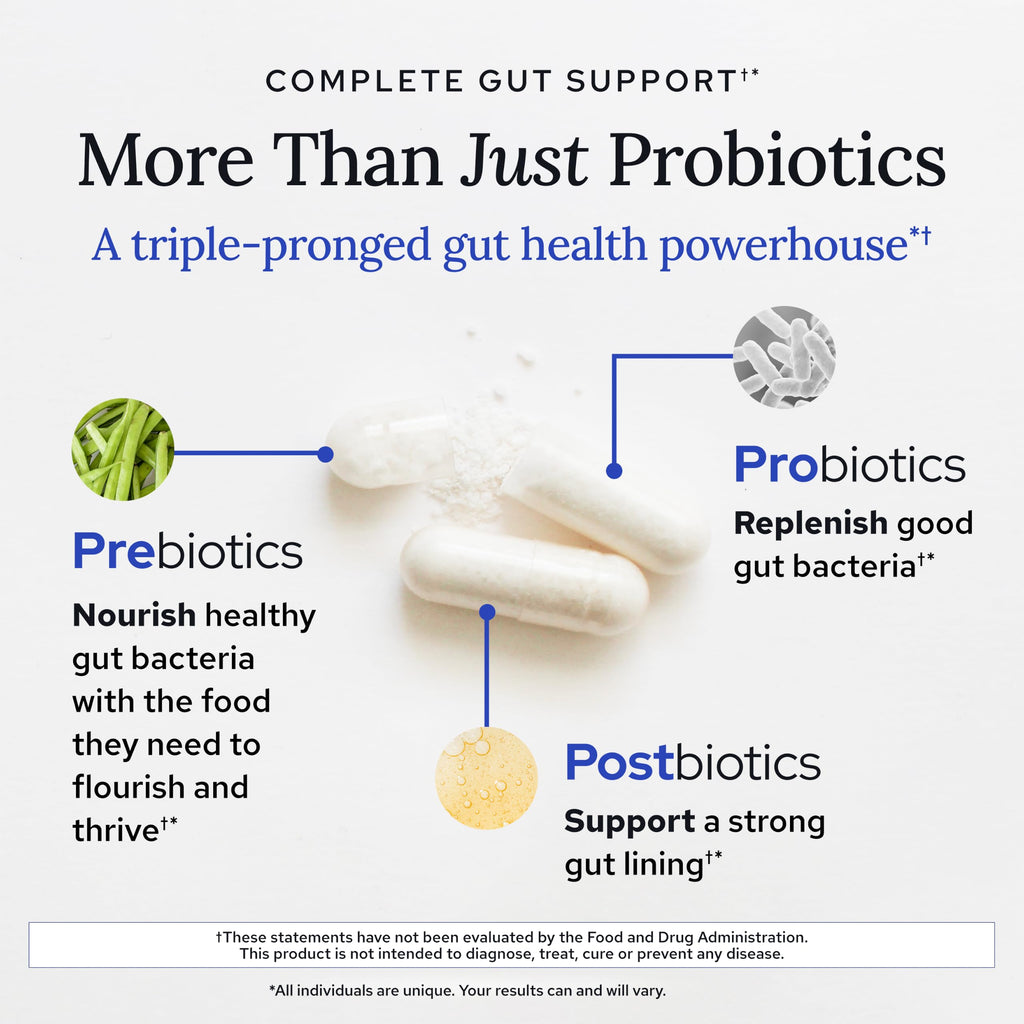 Gundry MD Bio Complete 3, 3-in-1 Probiotics, Pre & Postbiotics, 30 Servings | Certified Gluten Free, Certified Vegetarian, Supports Better Digestion, Bowel Movements & Energy, Keto Friendly, Sugar Free