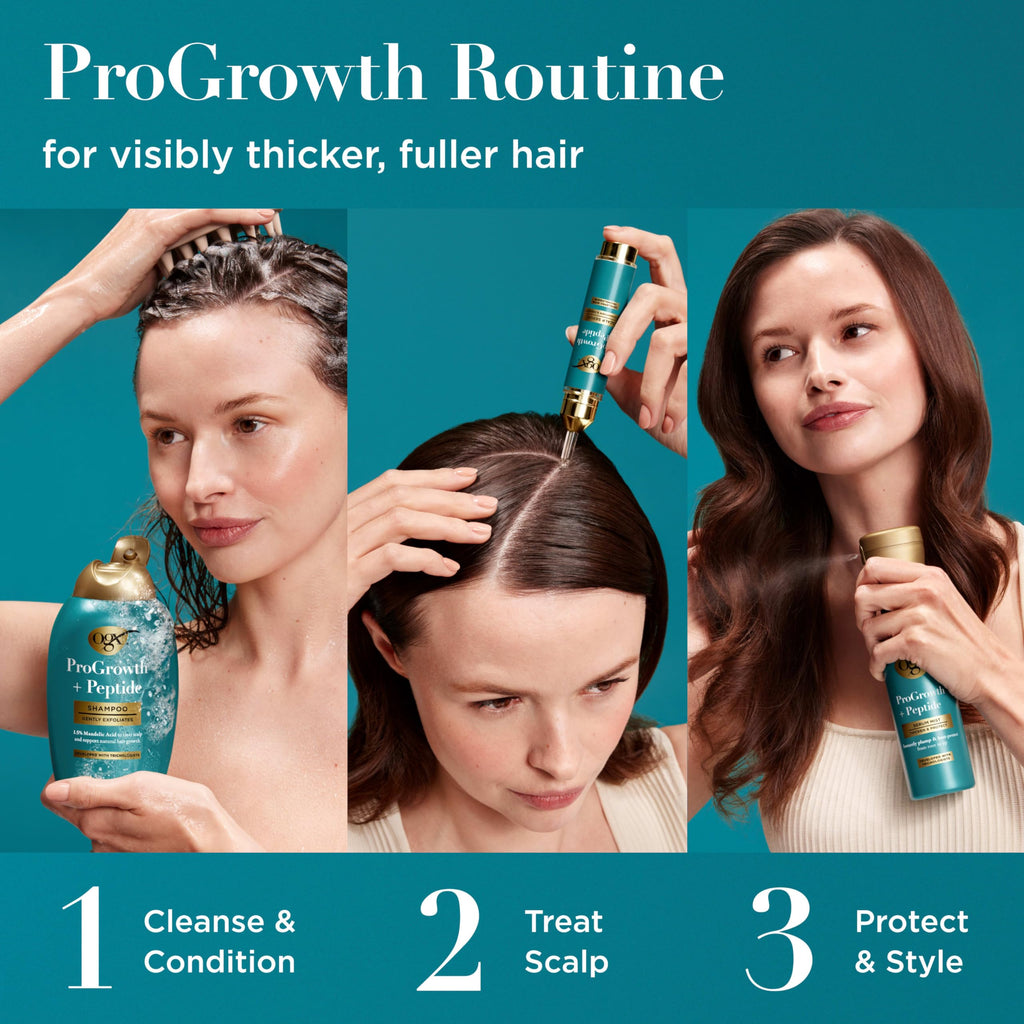 OGX ProGrowth + Peptide Conditioner, 13 fl oz | Thickening, Moisturizes, Reinforces and Strengthens Hair, Reduces Hair Fall Due to Breakage