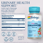 SOLARAY D-Mannose with CranActin Cranberry 400 mg, 60 VegCaps | Urinary Tract & Bladder Support - D-Mannose, CranActin Cranberry & Vitamin C - 30 Servings - Vegan, Lab Verified