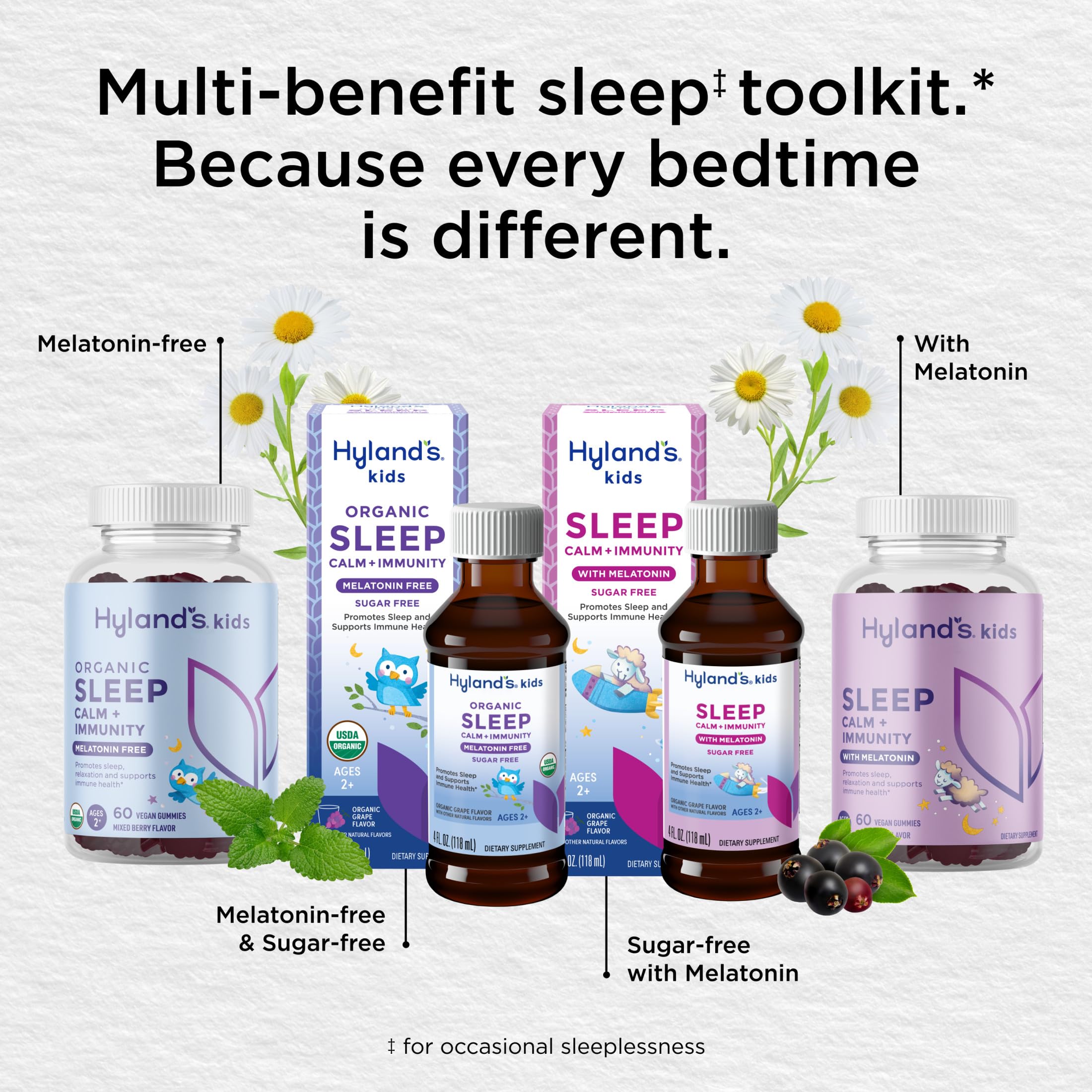 Hyland's Kids Melatonin-Free Sleep Support + Immune Health, Organic, 2+ 4oz