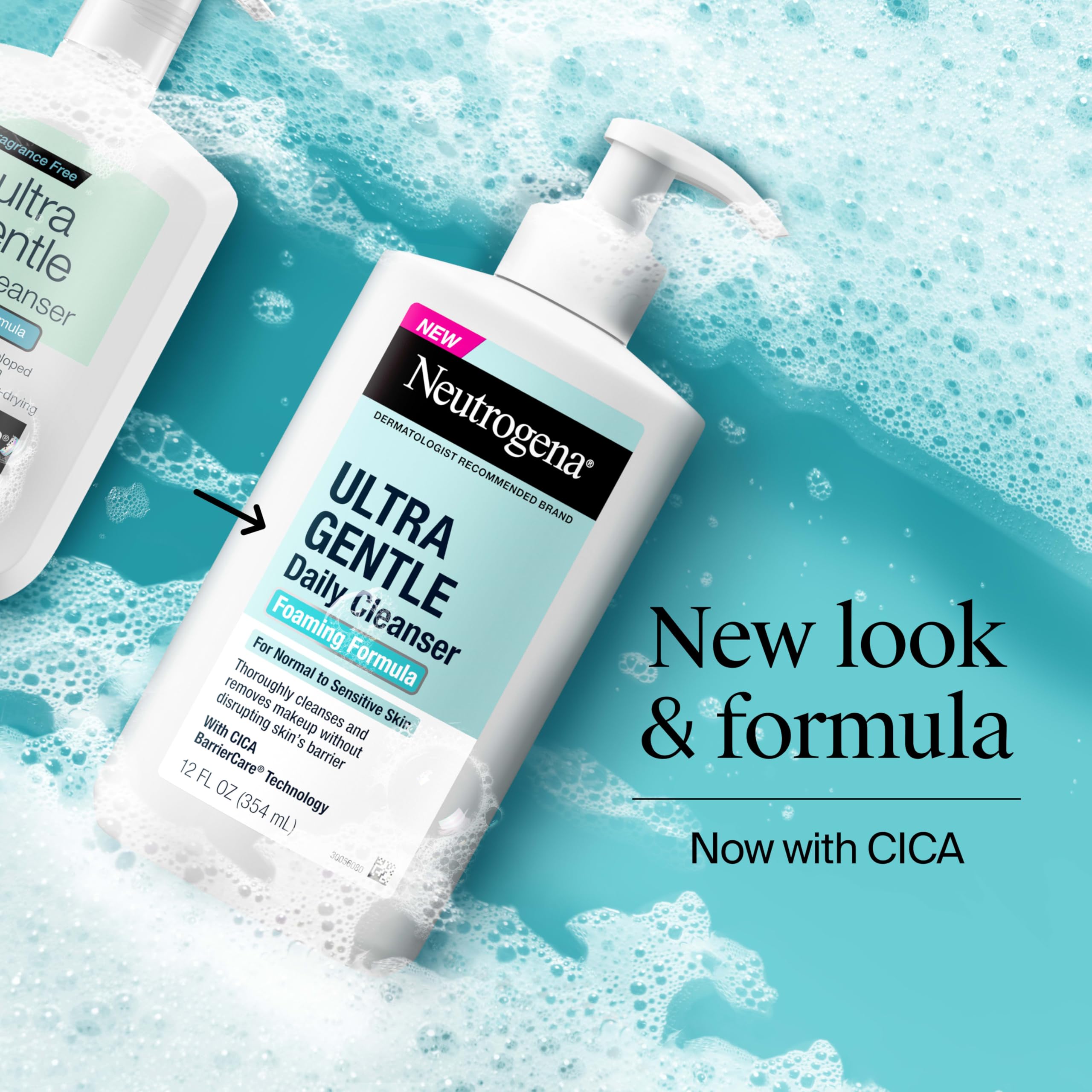 Neutrogena Ultra Gentle Foaming Facial Cleanser, Fragrance Free, 16 fl. oz | Sensitive Skin, Daily Face Wash, Removes Dirt Oil & Makeup Without Over-Drying, Soap-Free