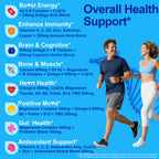 Methylated Multivitamin for Women & Men Gummies w/ Omega-3, Calcium, D3 K2, Methylfolate & B12, TMG, Daily Vitamins, Mag, CoQ10, Probiotic for 18 30 40 50 60 70+, Overall Health - Vegan, Sugar Free