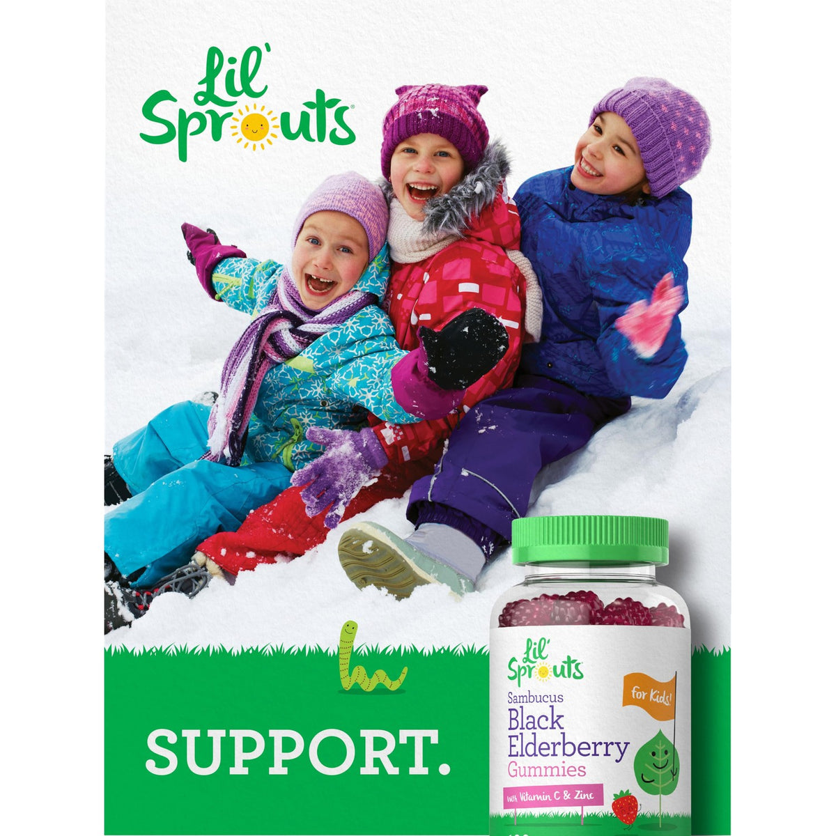 Carlyle Elderberry Gummies for Kids | 120 Count | Zinc and Vitamin C