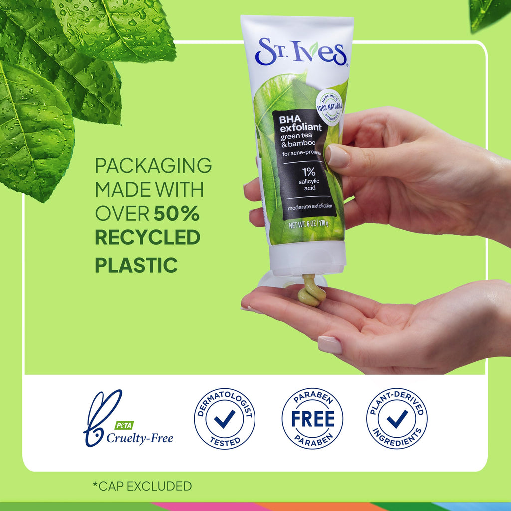 Buy now St. Ives Blackhead Clearing Face Scrub, Clears Blackheads & Unclogs Pores, Green Tea & Bamboo, Salicylic Acid Acne Treatment Facial Scrub, Moderate Exfoliator Skin Care with Natural Exfoliants 6 oz at indiglob india