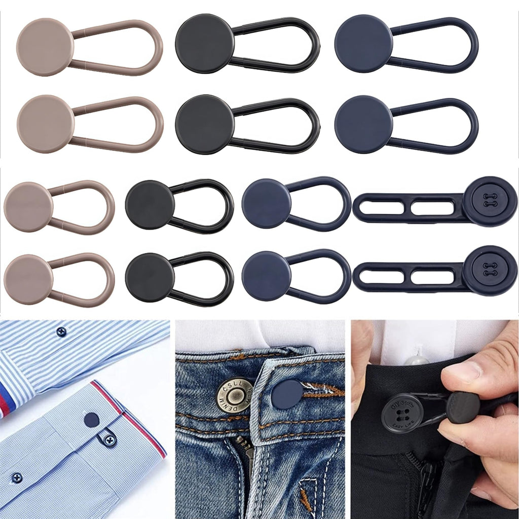 JANCAN 14 Pcs Button Extenders for Jeans & Pants, No-Sew Waist Adjuster