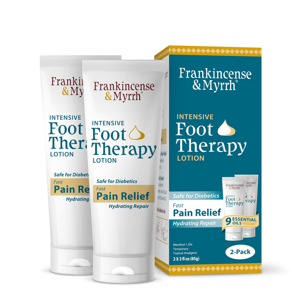 Frankincense & Myrrh Intensive Foot Therapy Lotion, Diabetic Relief, 3 oz | Dual-action cream relieves diabetic nerve & restless leg pain while repairing dry, rough, cracked skin on feet. Fast relief.