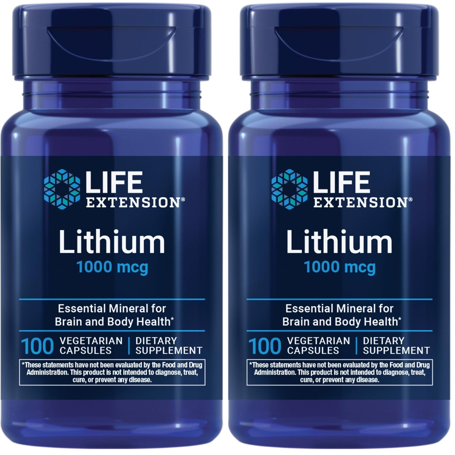 Life Extension Lithium, 1000 mcg – Lithium Orotate – Helps Maintain Cognitive Function & Memory – Low-Dose Formula – Non-GMO, Gluten-Free, Vegetarian – 100 Capsules