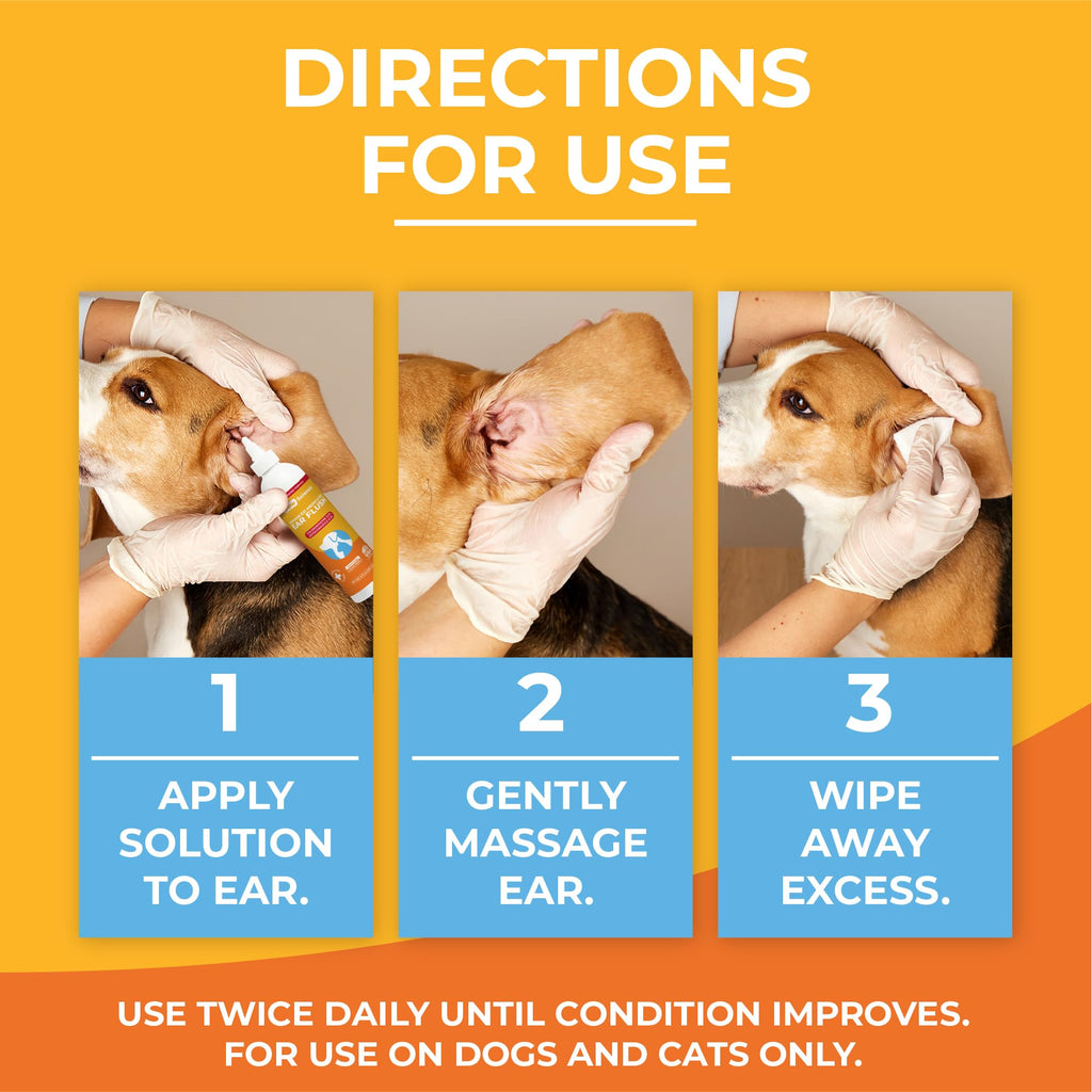Paw Science Dog Ear Cleaner - Cat & Dog Ear Infection Treatment - Medicated Pet Ear Wash, Flush, and Cleaning Solution for Dogs and Cats - Remedy for Itchy Yeast Relief