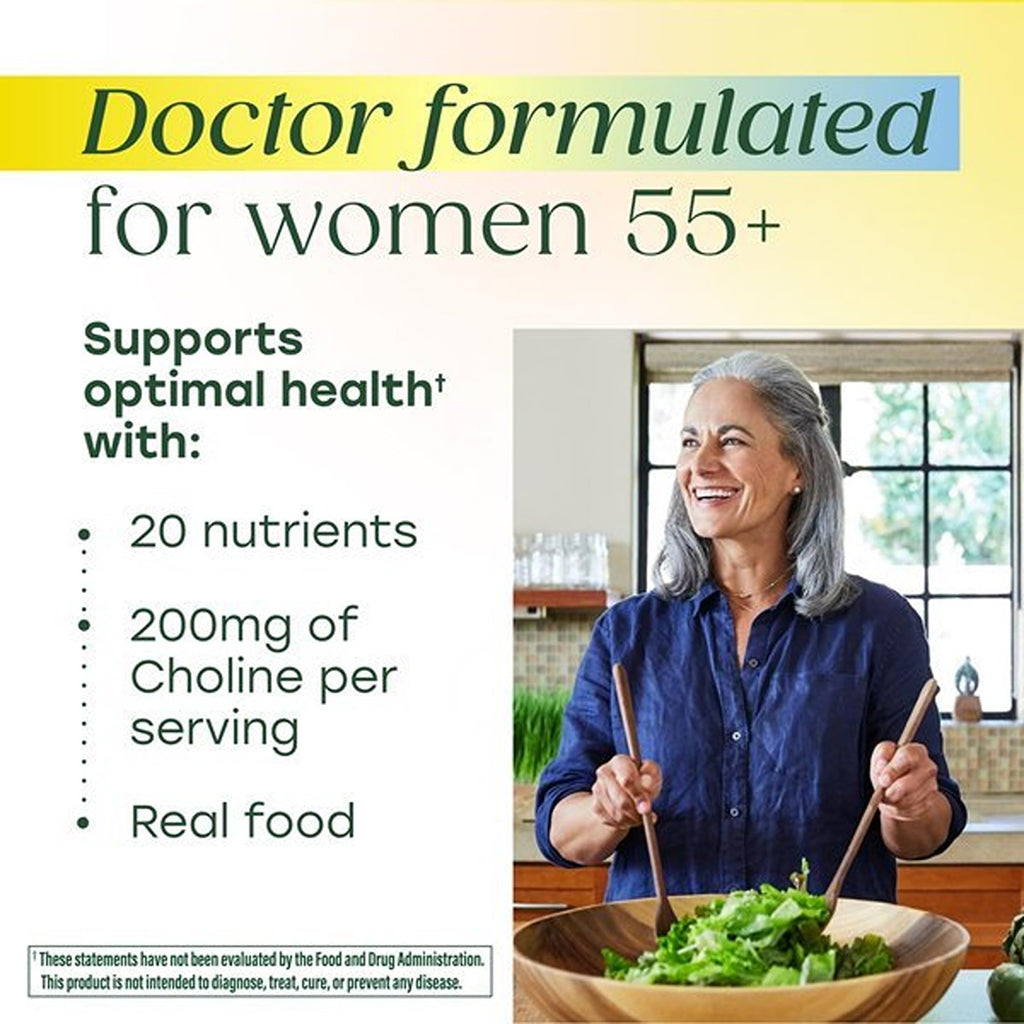 MegaFood Advanced Multivitamin for Women 55+ Doctor Formulated, 60 Tablets | For Healthy Aging, Immune Support, Bone and Brain Health, Choline, Methylated B12, Methylfolate, Vegetarian, 30 Servings