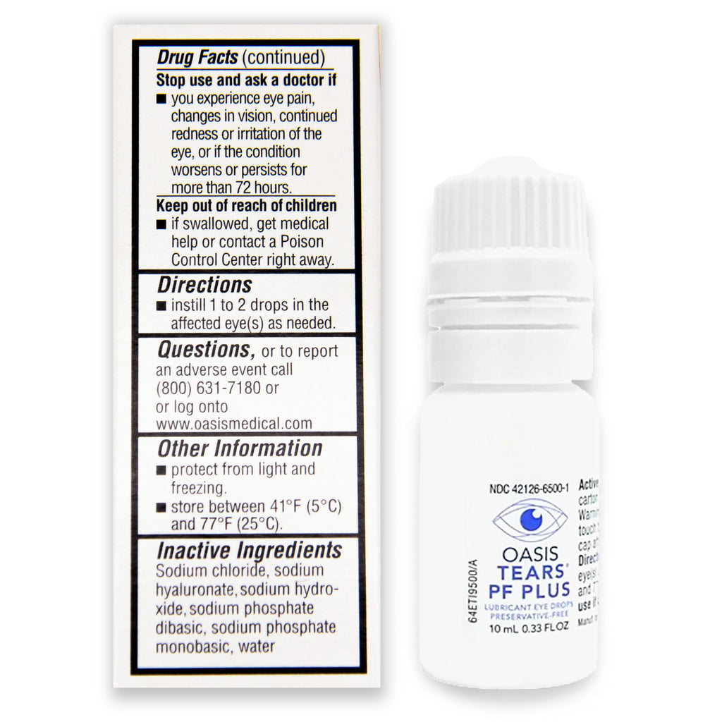 Oasis TEARS PF Plus Preservative Free Artificial Tears Eye Drops - 10mL