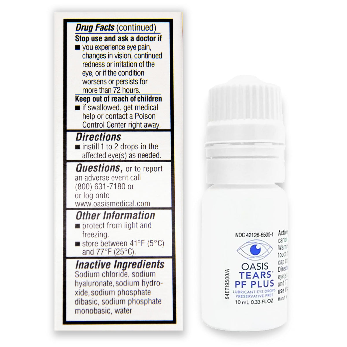 Oasis TEARS PF Plus Preservative Free Artificial Tears Eye Drops - 10mL