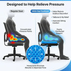 Extra Thick Large Pure Gel Seat Cushion for Long Sitting, Breathable Comfort Cushion for Back, Sciatica, Tailbone & Hip Pain Relief, Washable Portable Cushion for Office Chair, Car, Wheelchair