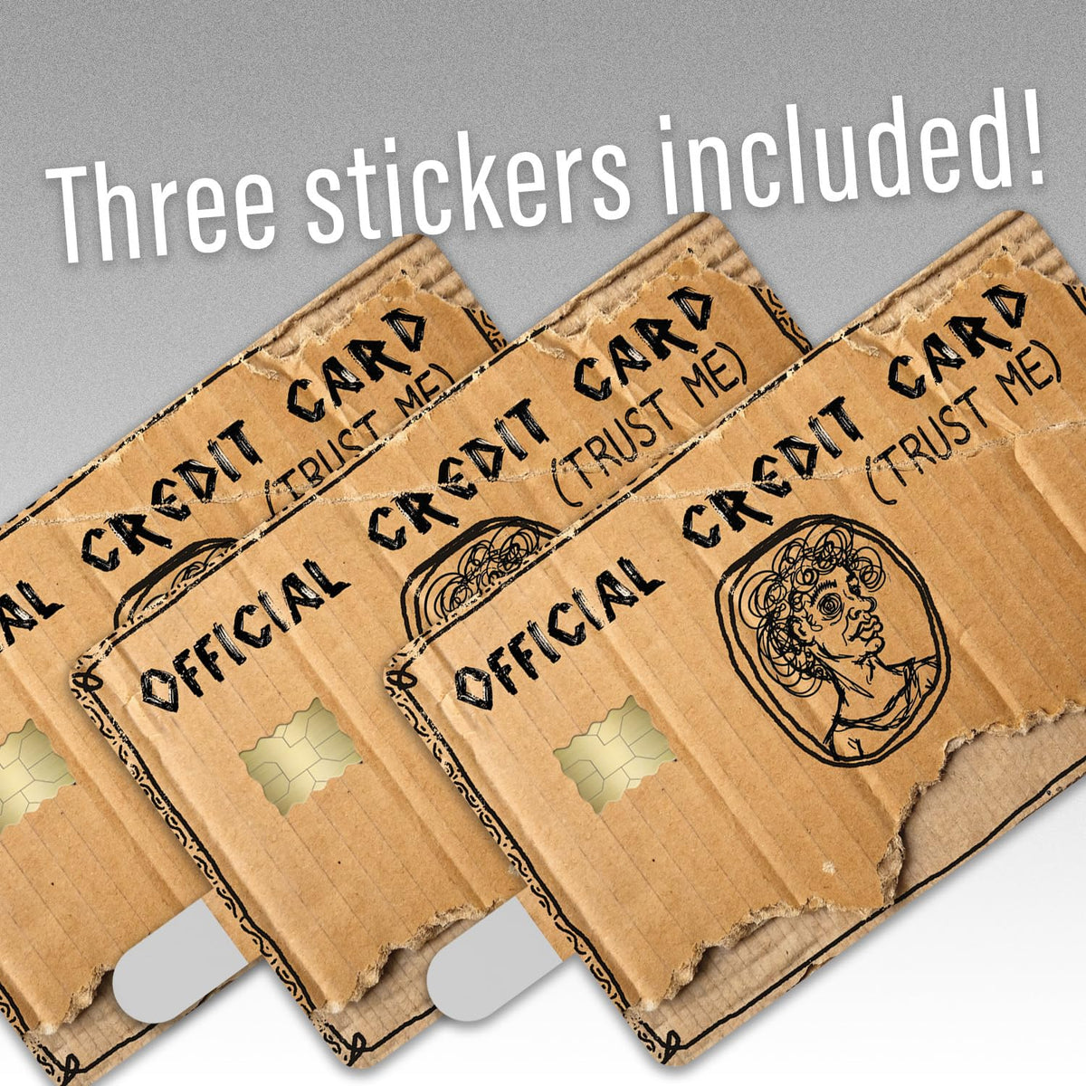 Funny Credit Card Skin 3 Pack Weird Cardboard Trust Me Design Novelty Debit Credit Card Sticker Cover Fits Wallet Cards Vinyl Decal – CCS061