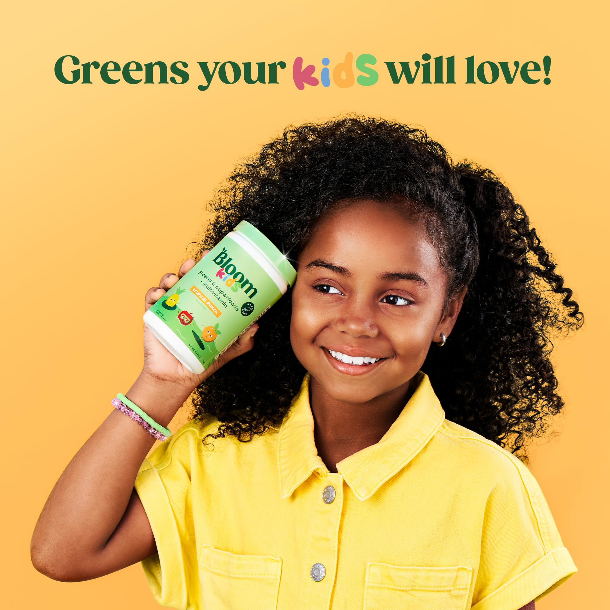 Buy now Bloom Nutrition Superfood Greens Powder for Kids, Digestive Enzymes, Probiotics, Prebiotics, Gut Health, Chlorella, Green Juice Mix w/Beet Root Powder (25 Servings (Pack of 1), Tropical Punch) at indiglob india