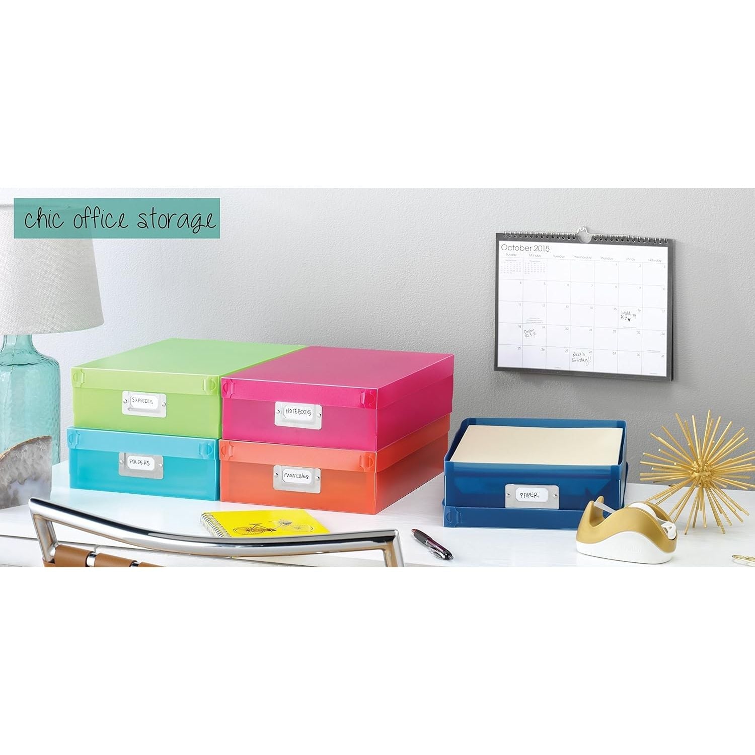 Buy now Whitmor Plastic Document Boxes Assorted Colors Set of 5 at indiglob india