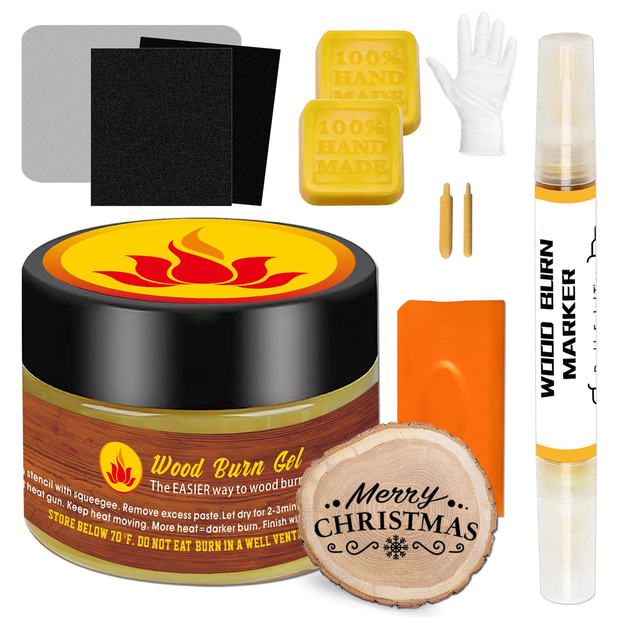 1DFAUL Wood Burn Paste Pen Kit, 4OZ Wooden Burning Gel & Wood Burn Marker