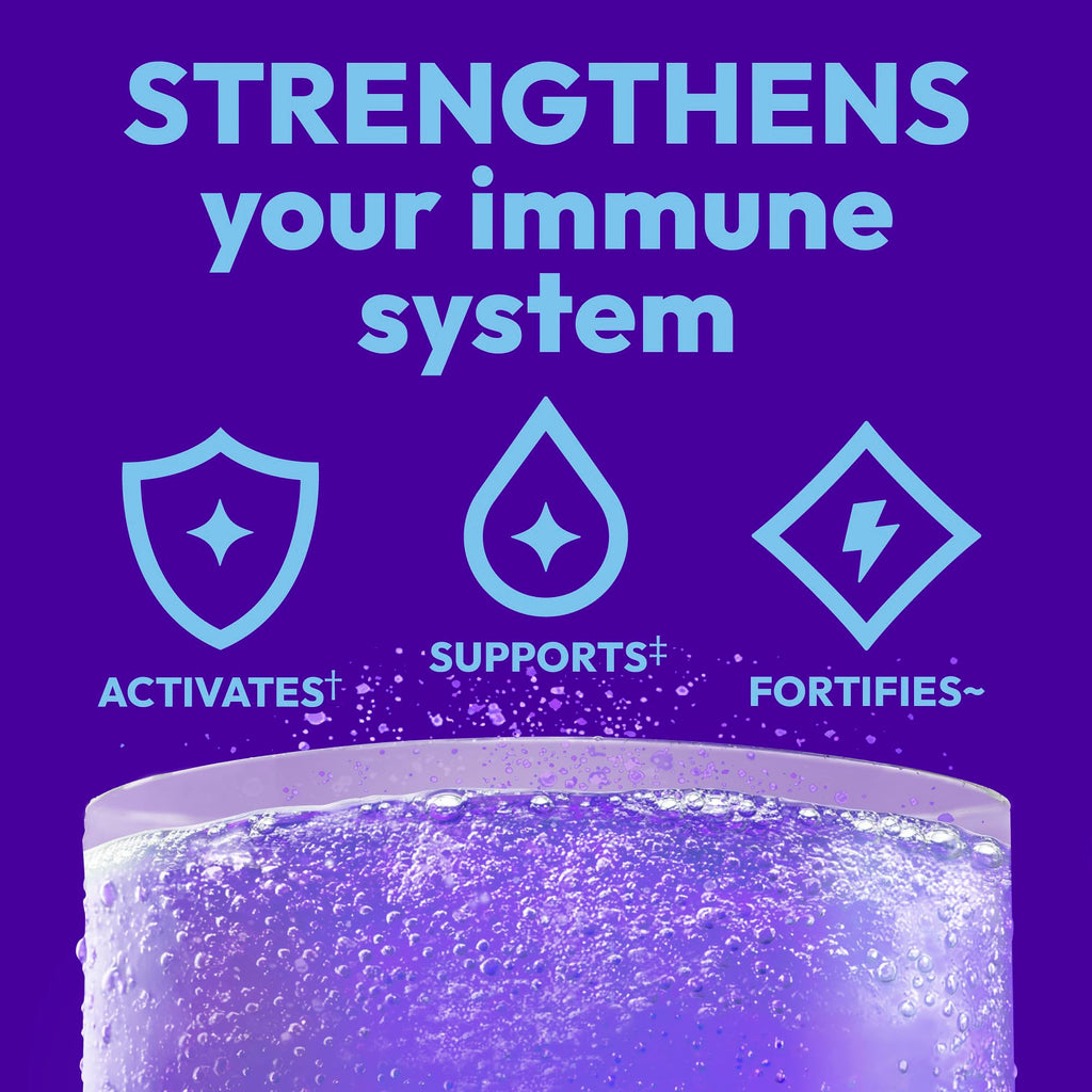 Emergen-C Immune+ Triple Action Immune Support Powder, Elderberry, 18 ct