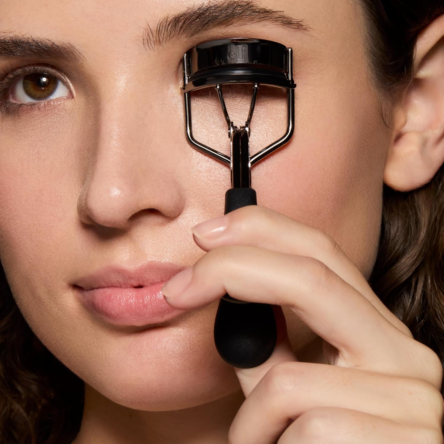 Buy now e.l.f. Pro Eyelash Curler, Strong, Contoured, Eye-Opening, Voluminous Lashes, Includes Additional Rubber Replacement Pad, Silver at indiglob india