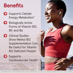 Jarrow Methyl B-12 & Methyl Folate Supplement, 60 Chewable Tablets | Bioactive Vitamin B12 & B9 Supplement, Supports Cellular Energy Production, Healthy Brain Function & Metabolism, 60 Servings