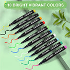 Liquid Chalk Markers for Acrylic Fridge Calendar Planning Board, Clear Glass Dry Erase Board, Whiteboard, Window, Mirror, Easy Wet Erase,1mm Fine Points (10 COLORS)