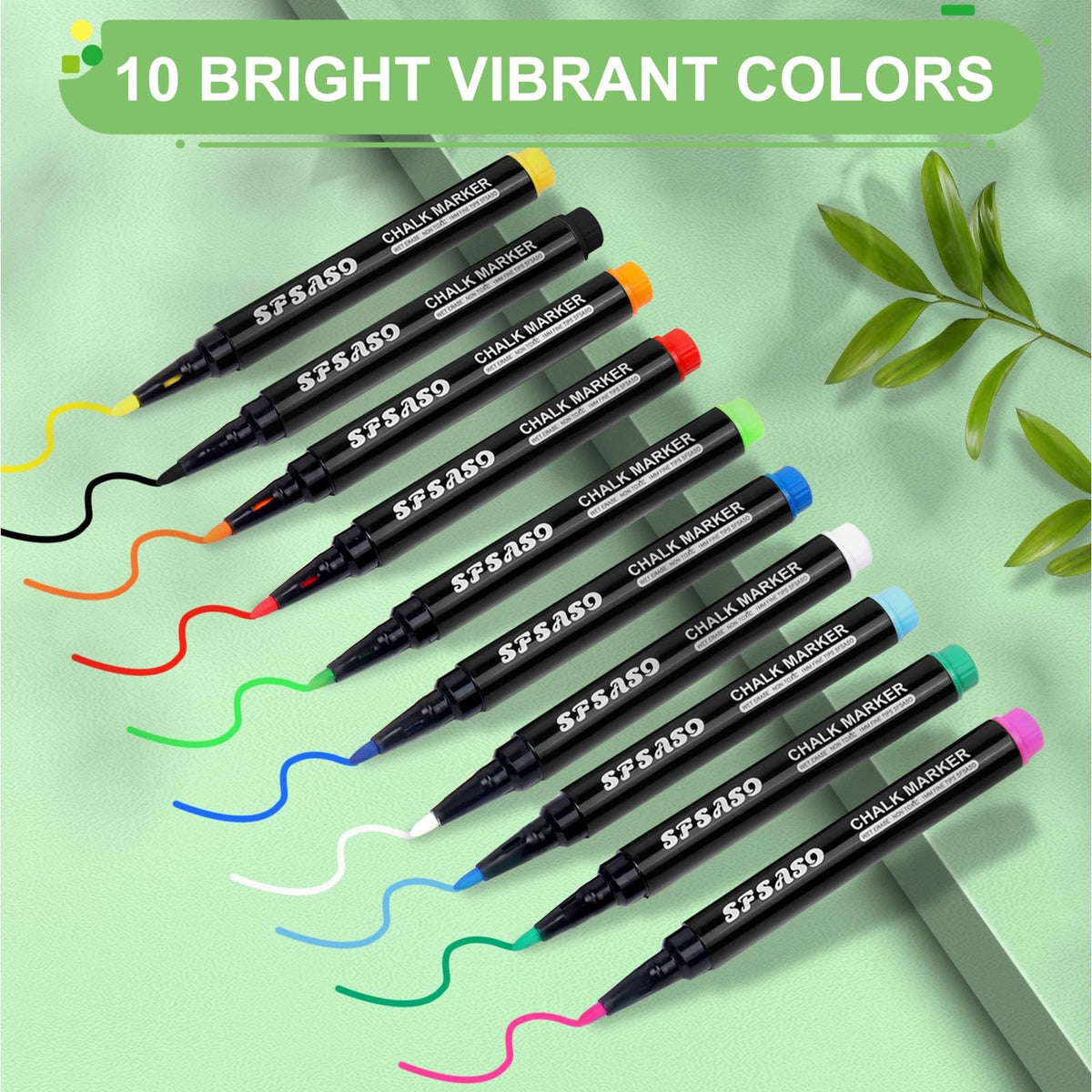 Liquid Chalk Markers for Acrylic Fridge Calendar Planning Board, Clear Glass Dry Erase Board, Whiteboard, Window, Mirror, Easy Wet Erase,1mm Fine Points (10 COLORS)