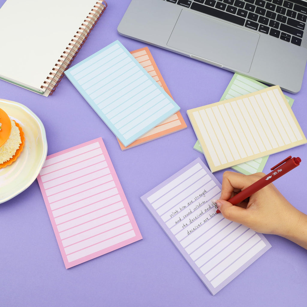 Mr. Pen- Lined Sticky Notes, 4" x 6", 6 Pads, 270 Sheets