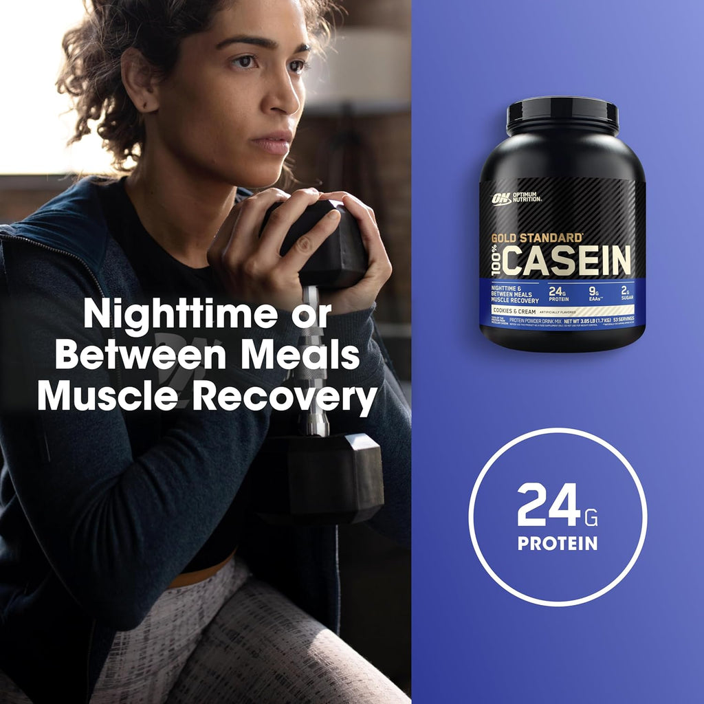 Buy now Optimum Nutrition Gold Standard 100% Micellar Casein Protein Powder, Slow Digesting, Helps Keep You Full, Overnight Muscle Recovery, Cookies and Cream, 4 Pound (Packaging May Vary) at indiglob india