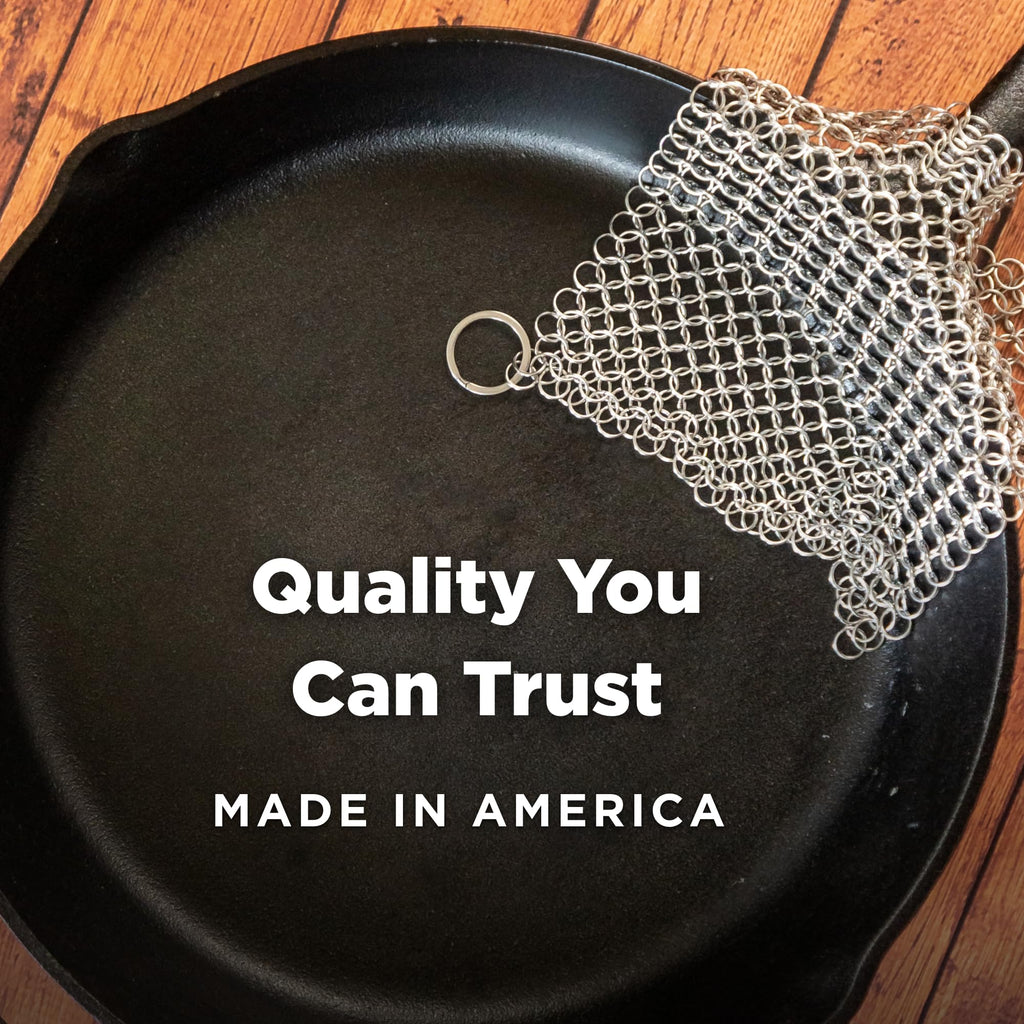 The Ringer - The Original Stainless Steel Cast Iron Cleaner, Patented XL 8x6 Inch Design
