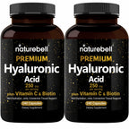 NatureBell Hyaluronic Acid 250mg - 240 Capsules - 250mg Hyaluronic Acid for Skin* - 5000mcg Biotin for Hair Growth* - 25 mg Vitamin C - Supports Bone, Eye & Joint Health*