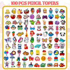 100 Pcs Cute Pencil Topper Decor,Mixed Different Style Lovely Pencil Clips